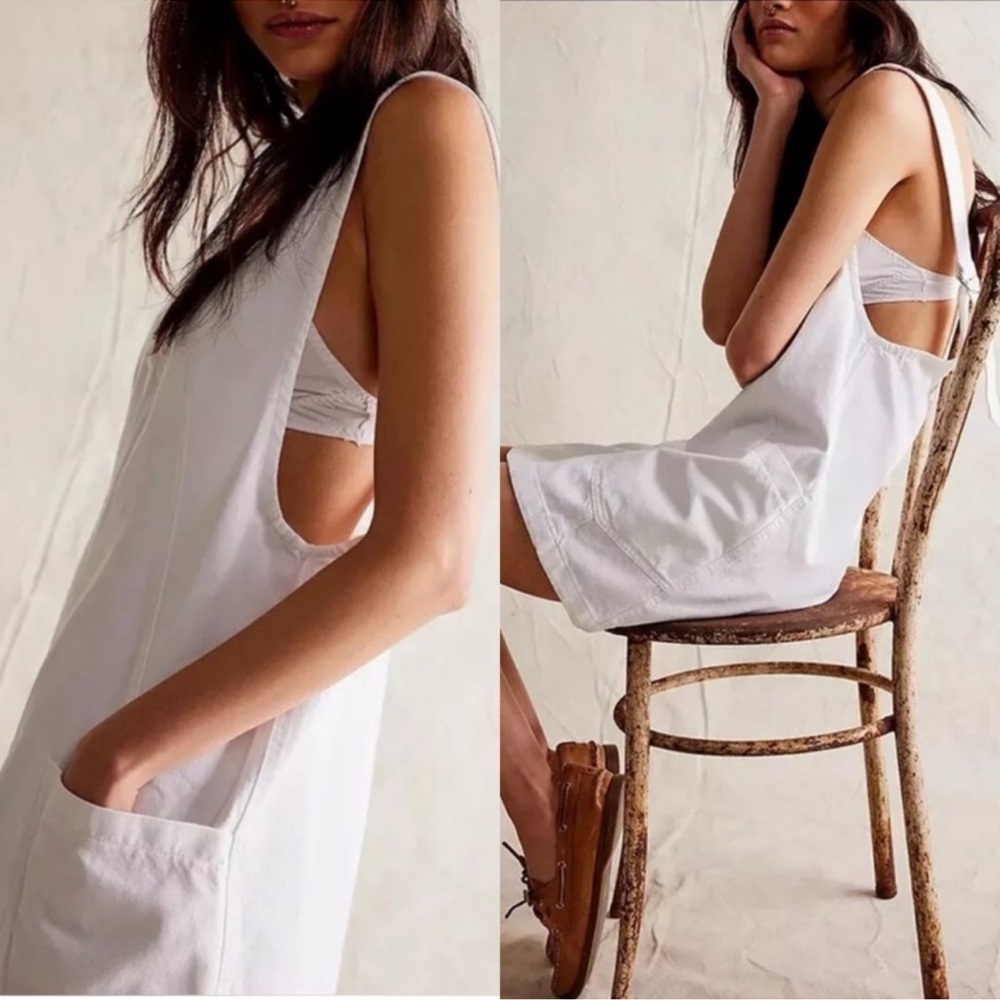 Free People We The Free High Roller Skirtall, White XS NWOT - Picture 2 of 2